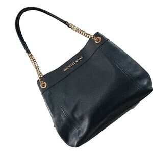 NWOT! MICHAEL KORS! YUMMY NAVY BLUE PEBBLED GENUINE LEATHER 3 COMPARTMENT PURSE!